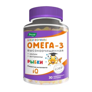 Бэби формула Рыбки Омега-3 паст. жеват. 30 шт