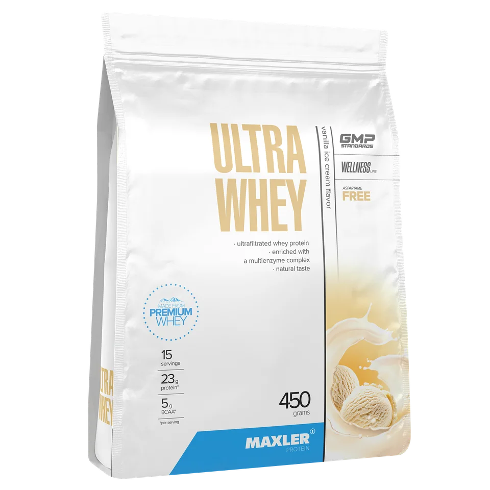 Протеин сывороточный Maxler Ultra Whey, 450 гр - ванильное мороженое