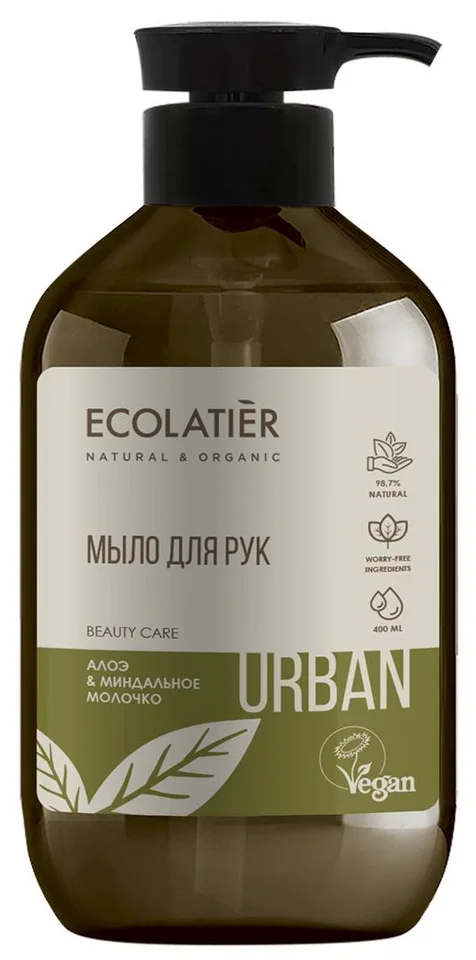 Жидкое мыло для рук алоэ & миндальное молочко 400 мл Ecolatier