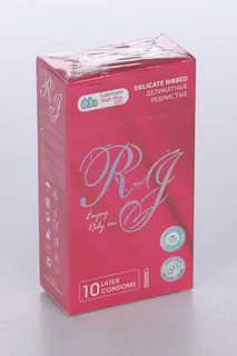 Презервативы R and J Delicate Condom ребристые, 10 шт