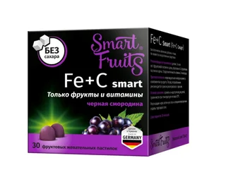 Fe+С смарт Smart Fruits черная смородина 30 шт пастилки жевательные