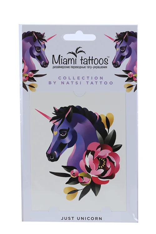 Тату переводные Miamitats Just unicorn by Natsi Tattoo (4062)