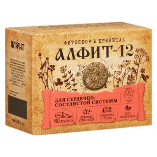 Алфит-12 Сердечный 120 гр (60 брикетов по 2 г) Алфит