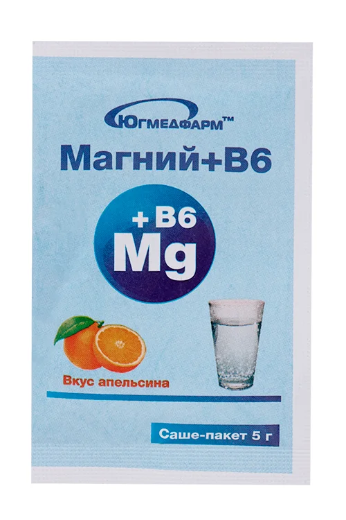 Магний+В6 5 гр порошок для приготовления раствора для приема внутрь апельсин