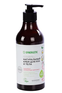 Крем Synergetic натур Пачули / ароматный бергамот для рук / тела 380 мл