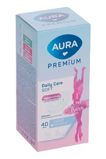 Салфетки Aura Premium Light ежед ультратонк женск, 40 шт