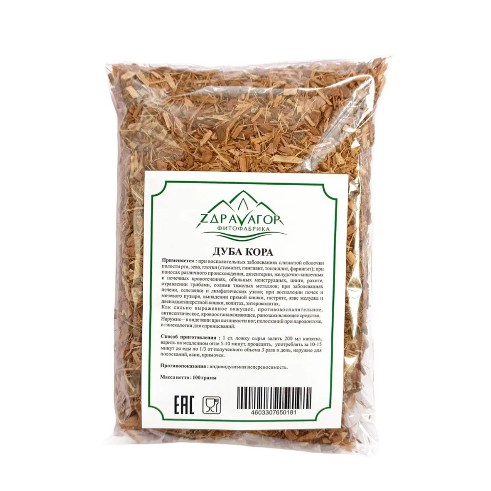 Дуба кора "Здравагор" 100 гр