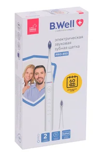 Зубная щетка B.Well электрическая звуковая PRO-850 белая