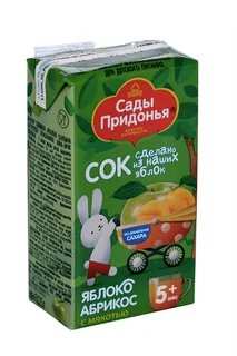 Сок Сады Придонья яблоко / абрикос с мяк без сах 0,125 л