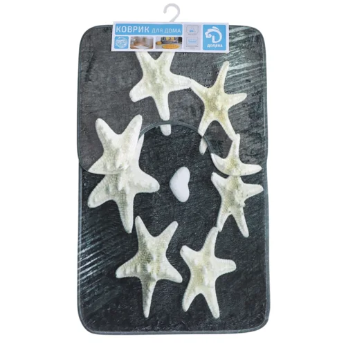 Набор ковриков для ванной и туалета Доляна Звезды 2 шт 40?50 50?80 см