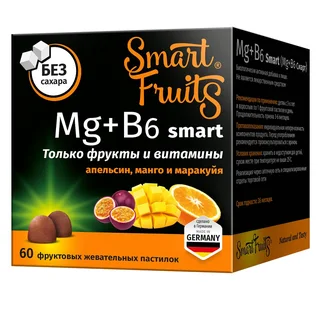 Смарт Фрутс Магний+В6 Смарт Пастилки жевательные 60 шт