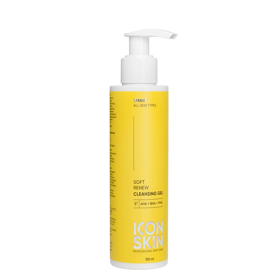 Очищающий гель для умывания с кислотами Soft Renew, Icon Skin