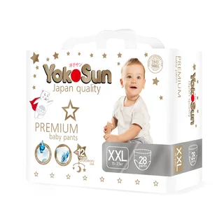 Подгузники-Трусики YokoSun Premium XXL (15-23 кг) 28 шт