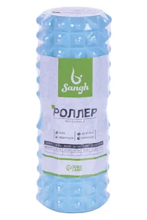 Роллер Sangh массажный для йоги 33×12 см цвет синий