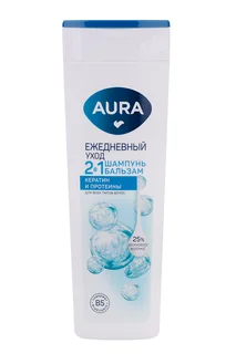 Шампунь-бальзам Aura 2в1 Ежедневный уход для волос 380 мл