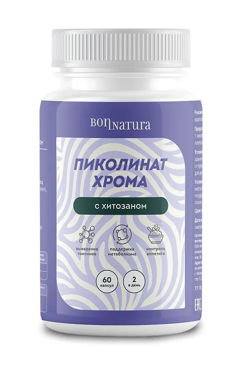 Пиколинат хрома с хитозаном, Bonnatura, капсулы 60 шт х1 для похудения