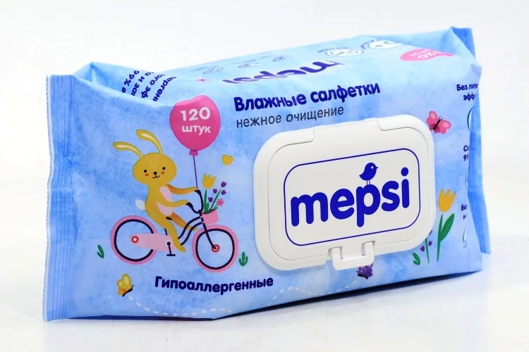 Салфетки Мепси влажные / гипоаллергенные / детские 120 шт