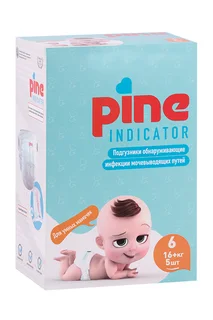 Подгузники Pine Smart c индикатором инфекций детские 6 extra large (16+кг) 5 шт