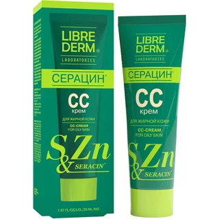 Серацин CC-крем для жирной кожи, 30 мл, Librederm