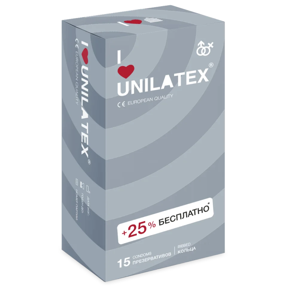 Презервативы Unilatex Ribbed 15 шт