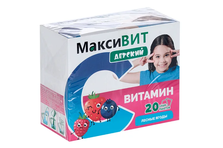 Аскорбиновая кислота Витамин С Максивит детский лесные ягоды 8 гр 20 шт порошок