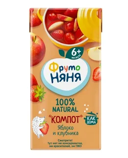 Компот Фрутоняня яблоко клубника 0,2 л