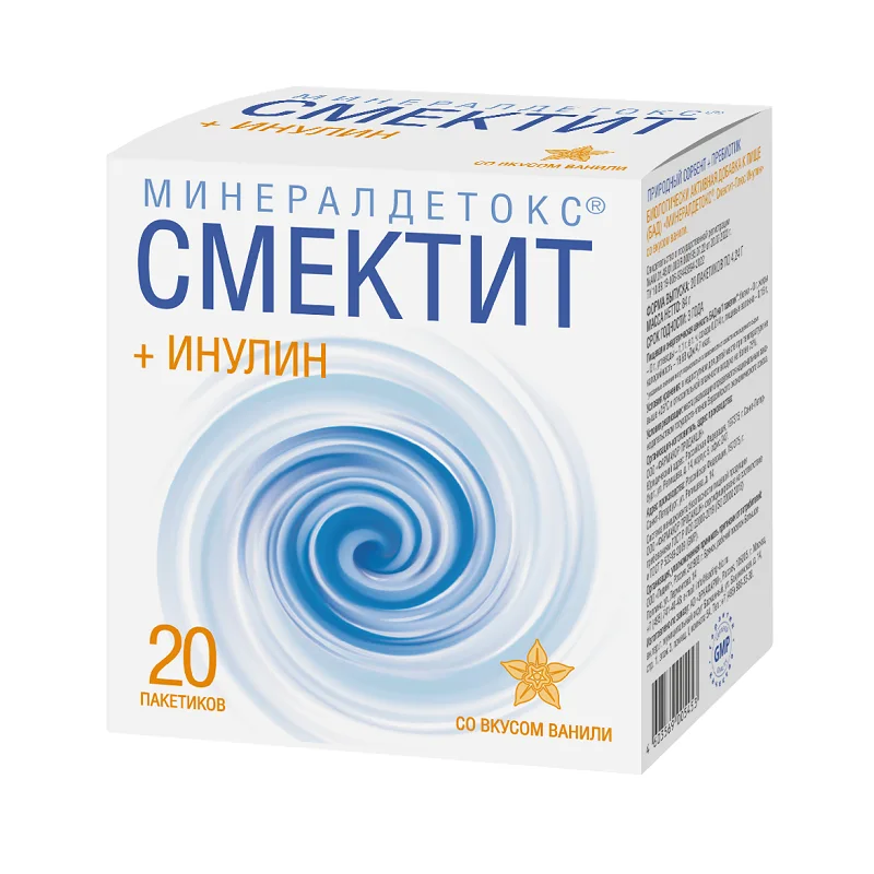 Эркафарм Минералдетокс Смектит+Инулин порошок для суспензия для приема внутрь саше 4,24 гр 20 шт Ваниль