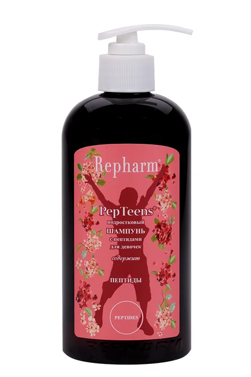 Шампунь PepTeens подростковый с пептидами для девочек с дозатором 500 мл