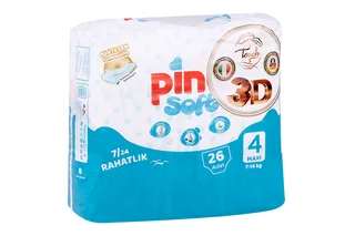 Подгузники Pine Soft 3D Maxi детские 4 (7-14 кг) 26 шт