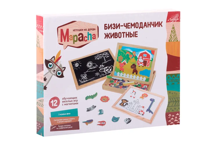Игрушка-доска Mapacha Бизи-чемонадчик Животные магнитная для рисования