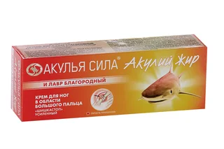 Крем Акулий жир и Лавр благородный ШишкаСтоп для ног в области большого пальца усиленный 75 мл