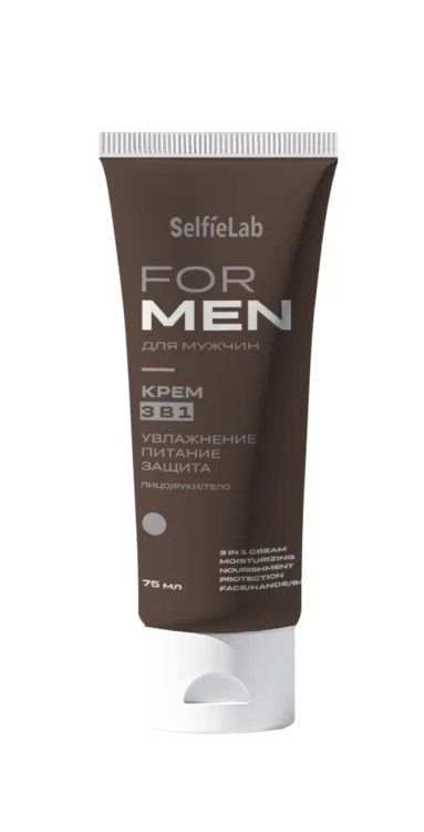 Крем SelfieLab FOR MEN 3 в1 увлажнение питание защита лицо / руки / тело 75 мл