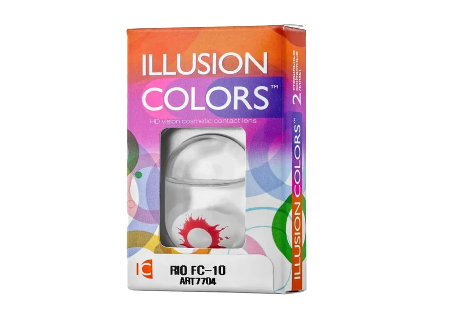 Линзы Illusion colors Rio контактные FC 10 3 месяца -0,00/14,0/8,6/2 шт