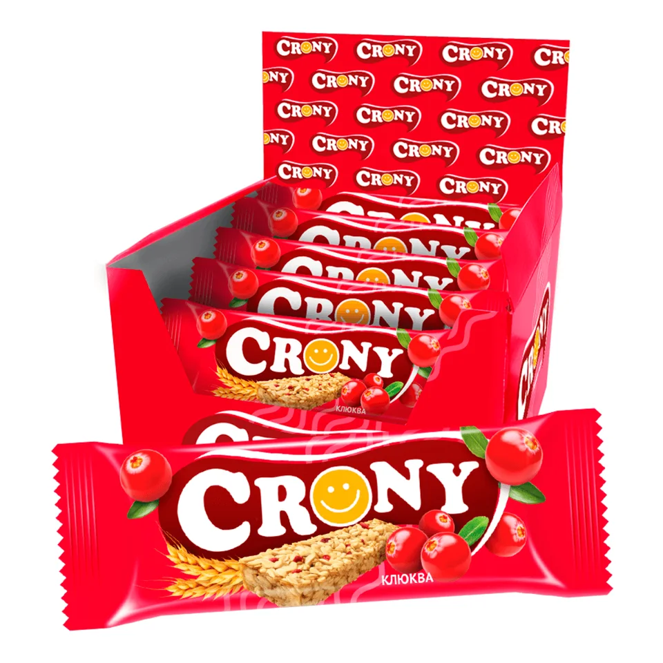 Батончик злаковый мюсли Клюква 12 шт по 50 гр Crony