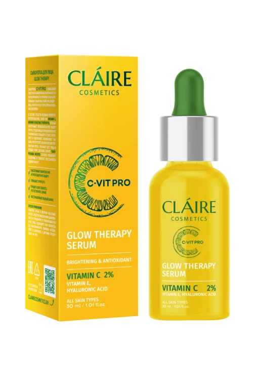 Сыворотка Claire Cosmetics Glow therapy c-vit pro для лица 30 мл