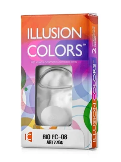 Линзы Illusion colors Rio контактные FC 08 белое бельмо 3 месяца -0,00/14,0/8,6/2 шт