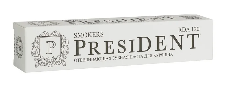 Зубная паста President для курящих 120 RDA, 75 г