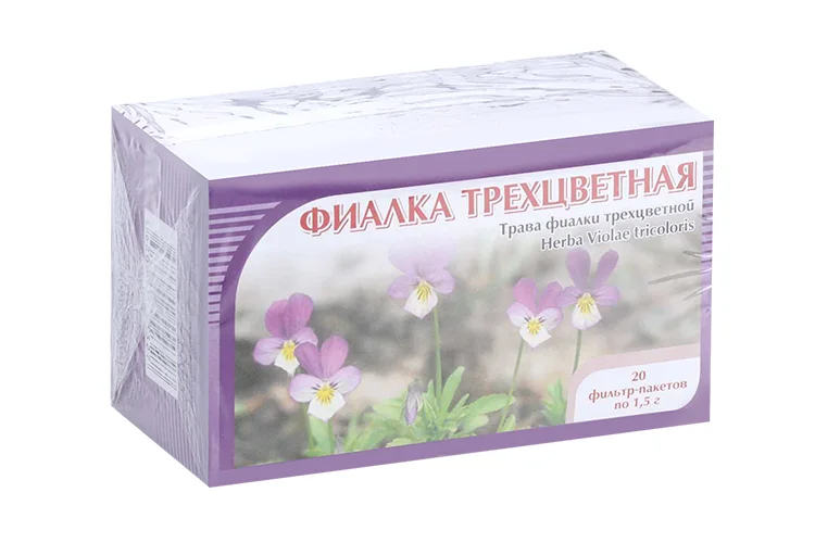Фиалки трехцветной трава, 1,5 г, 20 шт, сырье растительное измельченное ф/пак