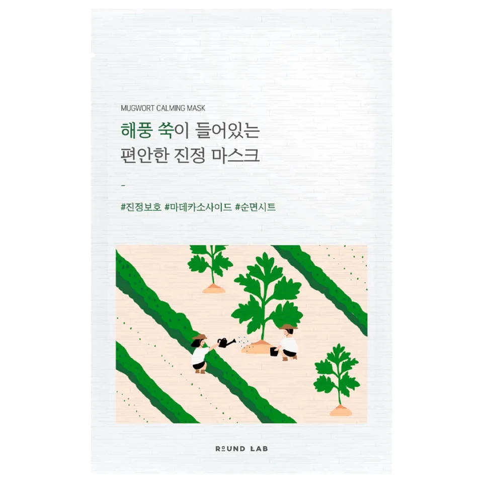 Успокаивающая тканевая маска с экстрактом полыни Mugwort Calming Sheet Mask 25 мл*10 шт Round LAB