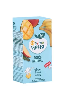 Нектар Фрутоняня яблоко / банан / манго для питания детей раннего возраста 0,2 л