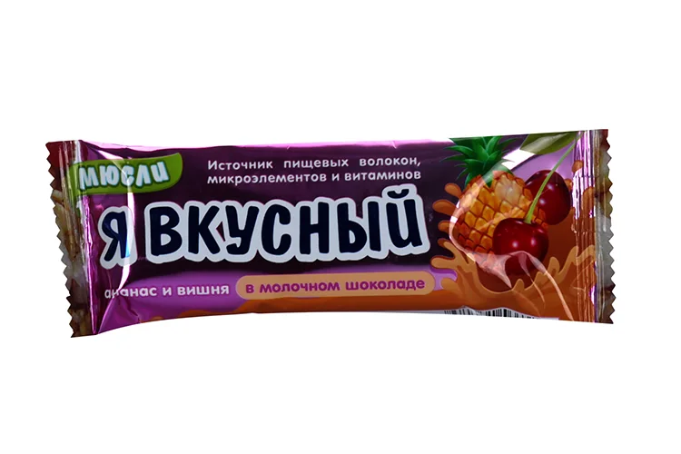 Батончик мюсли Я вкусный вишня / ананас в молочном шоколаде 25 гр