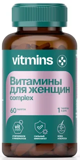 Vitmins, Витаминно-минеральный комплекс для женщин Дейли Вумен 60 таблеток