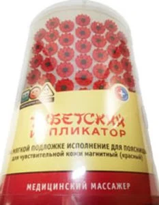 Иппликатор Кузнецова Тибетский Красный магнит. валик для поясницы 30ссмх18 см × 5 см (59 элементов)