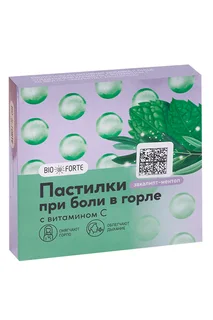 Пастилки Bioforte при боли в горле эвкалипт / ментол 9 шт