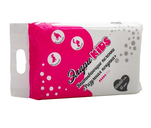 Пеленки ЭлараKids Разумная покупка впитывающие 60×60 см 15 шт