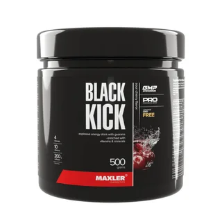 Энергетический напиток с кофеином и гуараной Блэк Кик (Black Kick), вкус вишня, 500 г, Maxler