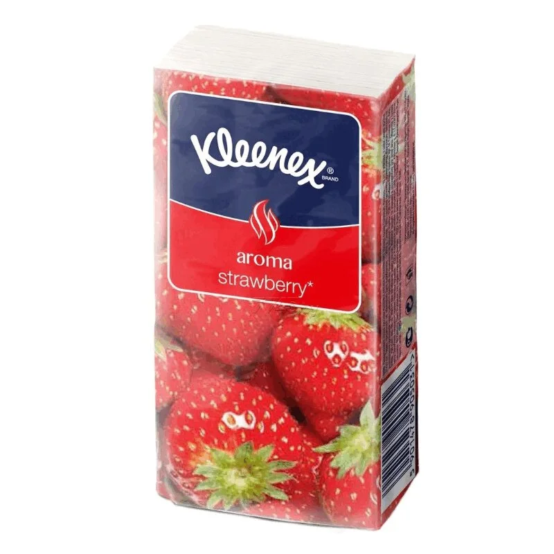 Клинекс Платки Бумажные Носовые Арома Клубника 1 шт