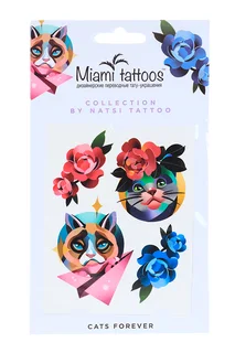 Тату переводные Miamitats Cats forever by Natsi Tattoo (4031)