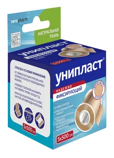Унипласт пластырь натуральная ткань 5×500 см