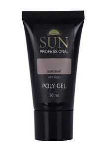 Полигель SUN Professional для наращивания дизайна и укрепления ногтей PG03 бежевый 30 мл